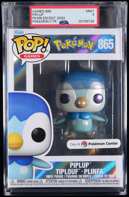Funko Pop! PSA Graded Pokemon: Piplup PSA Graded 9 MINT Vinyl Figure #865 Cert #02109738