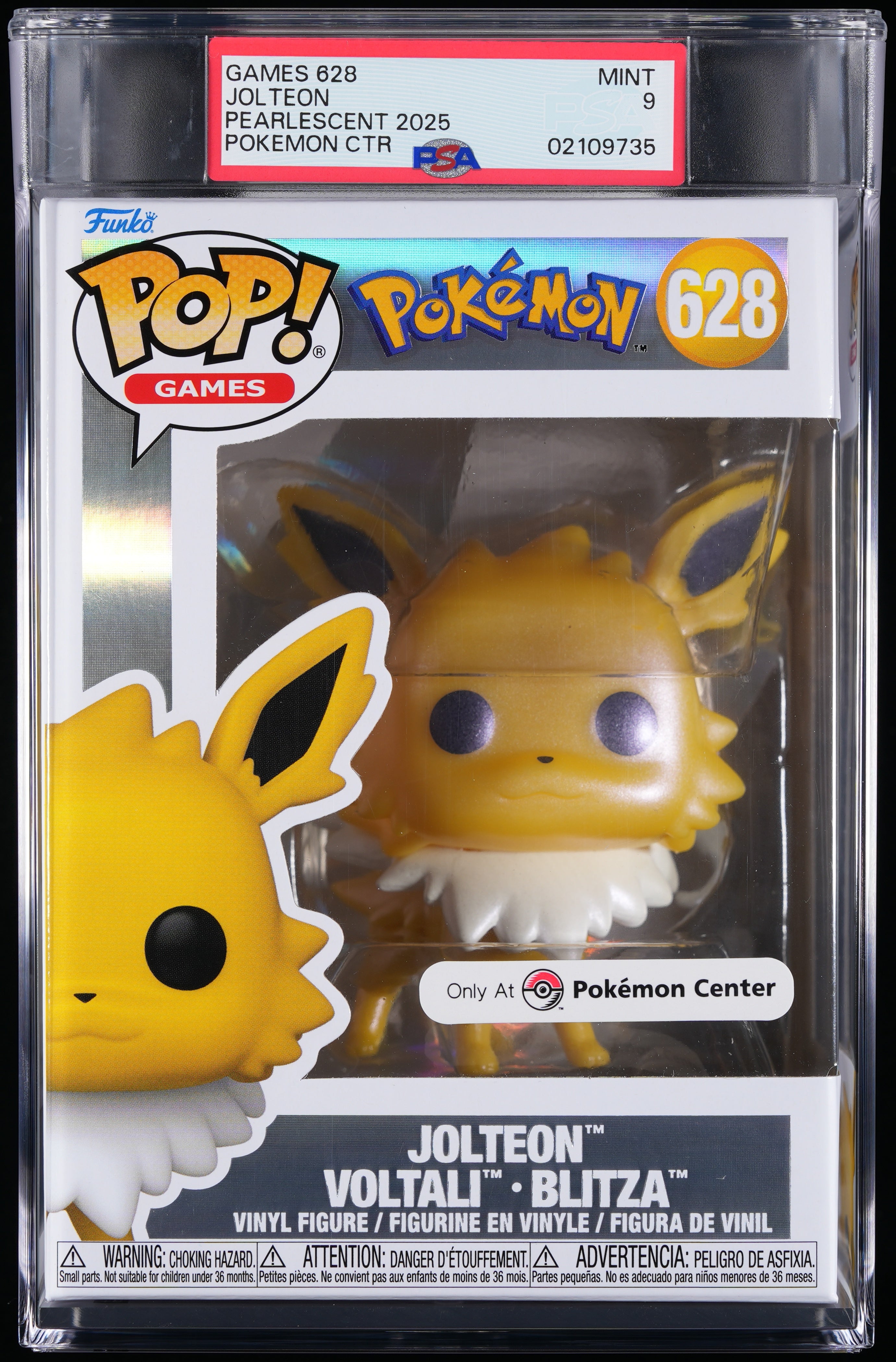 Funko Pop! PSA Graded Pokemon: Jolteon PSA Graded 9 MINT Vinyl Figure #628 Cert #02109735