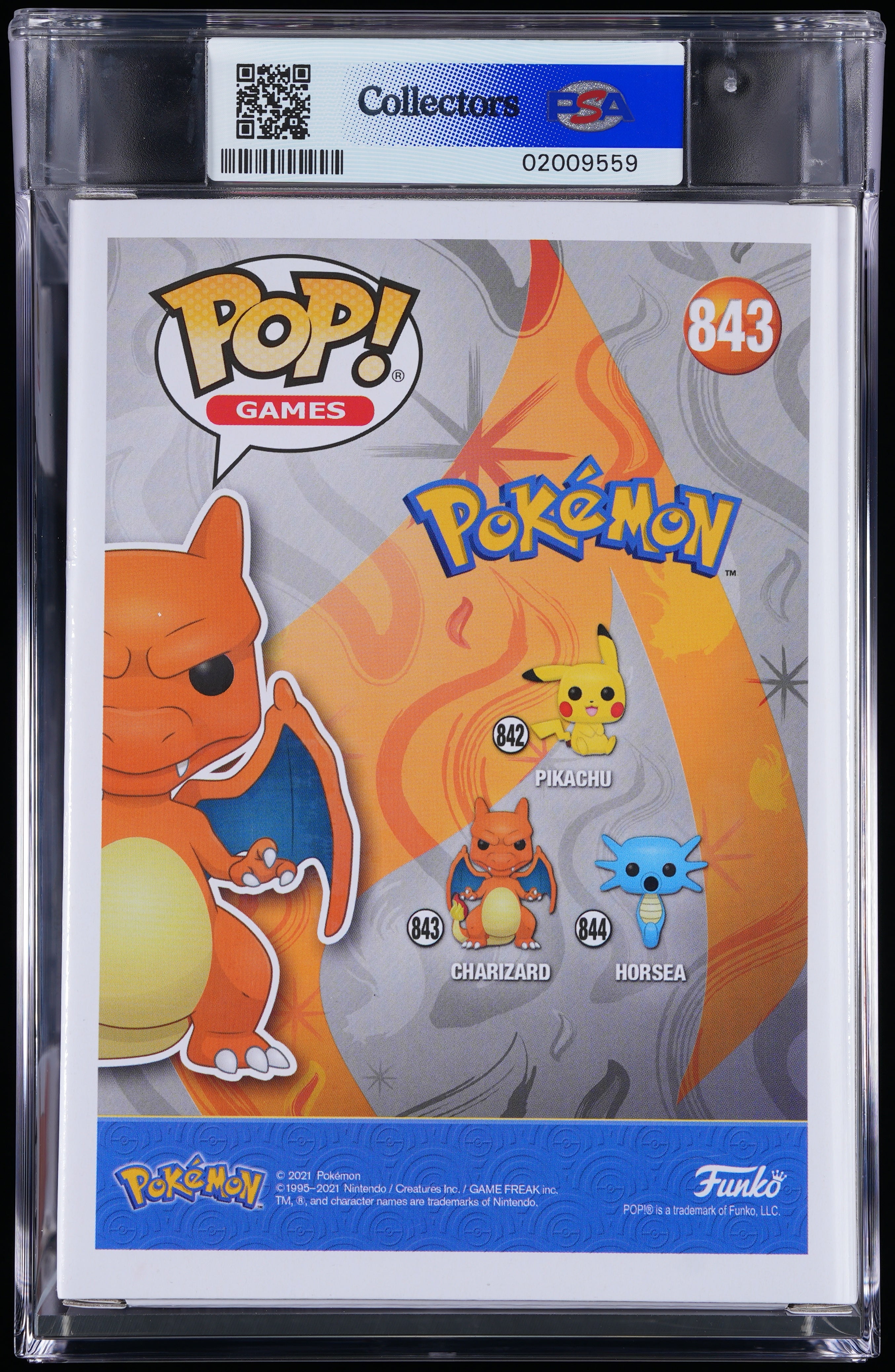 Funko Pop! PSA Graded Pokemon: Charizard PSA Graded 8 NM-MT Vinyl Figure #843 Cert #02009559