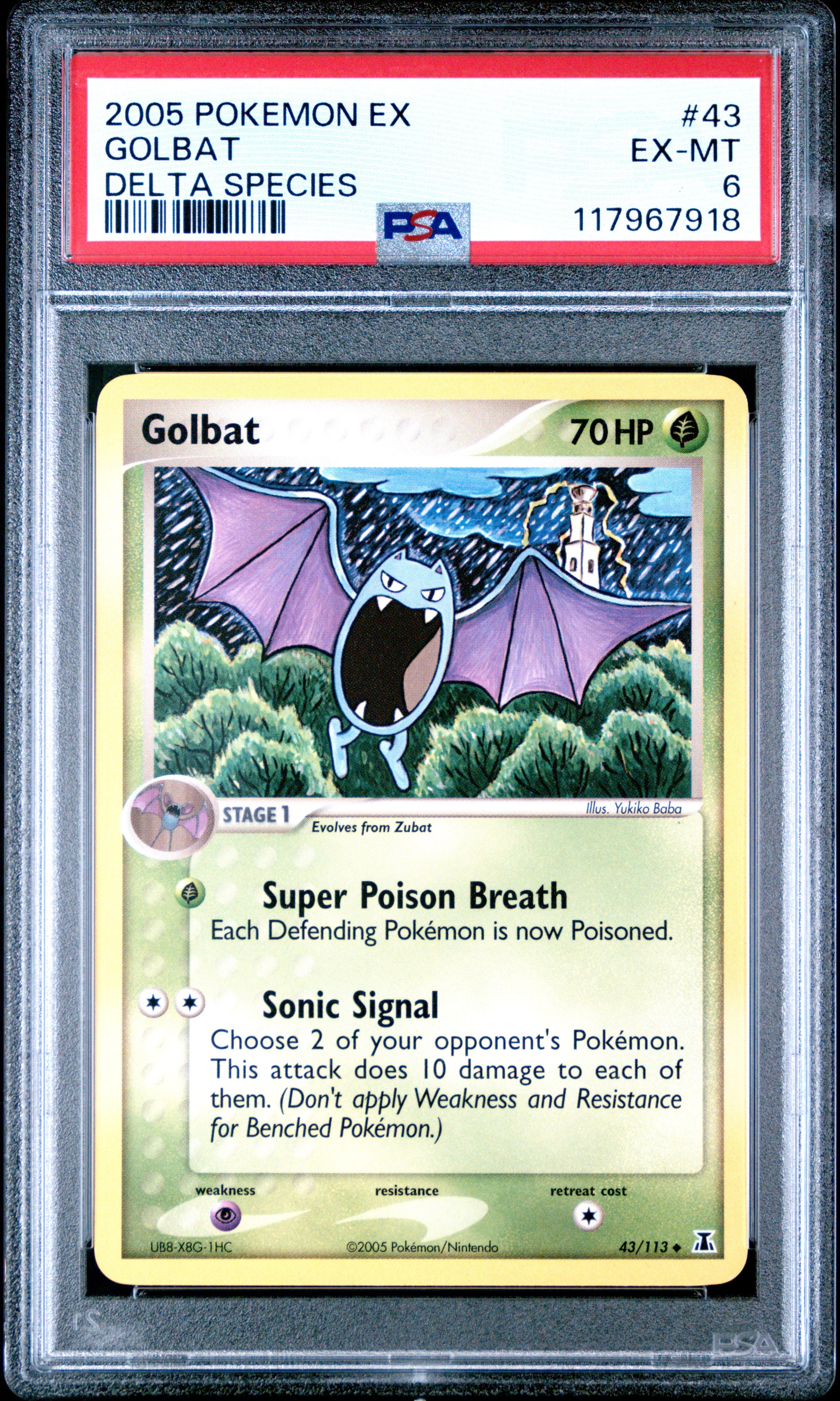 Pokemon Ex Delta Species 43 Golbat PSA 6 EX-MT Cert #117967918