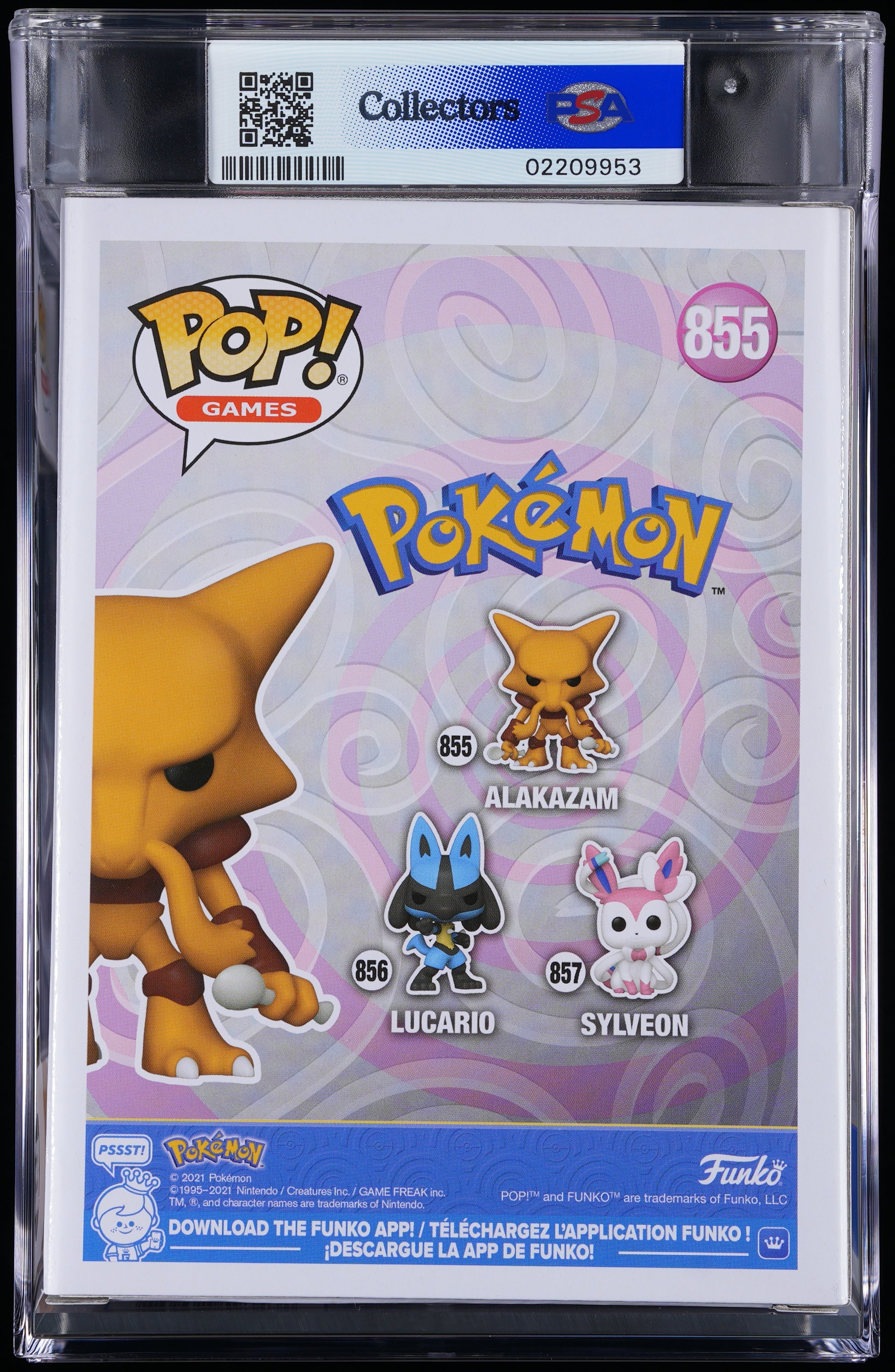 Funko Pop! PSA Graded Pokemon: Alakazam PSA Graded 9 MINT Vinyl Figure #855 Cert #02209953