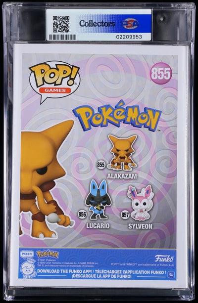 Funko Pop! PSA Graded Pokemon: Alakazam PSA Graded 9 MINT Vinyl Figure #855 Cert #02209953