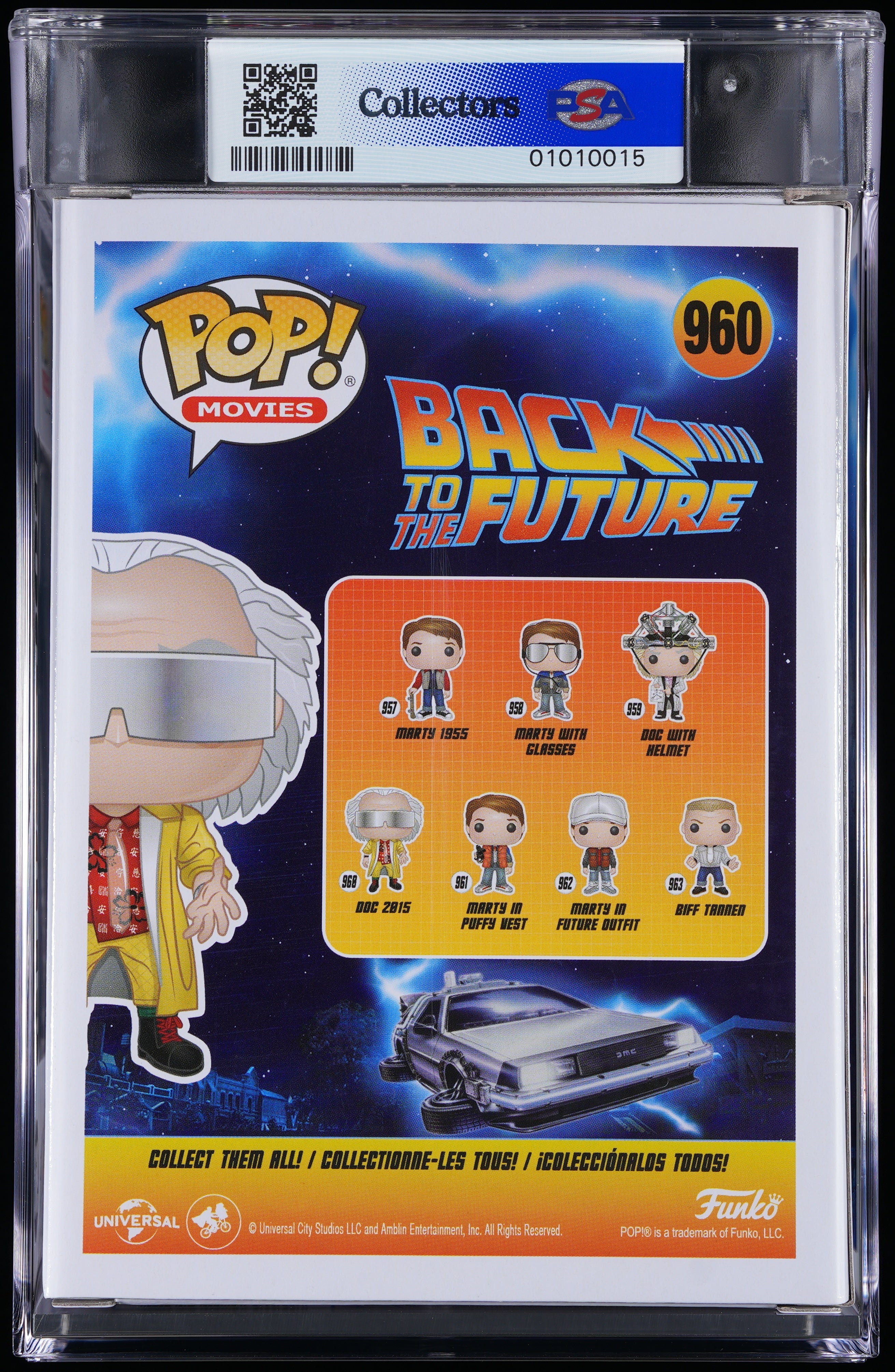 Funko Pop! PSA Graded Back to the Future: Doc 2015 PSA Graded 9 MINT Vinyl Figure #960 Cert #01010015