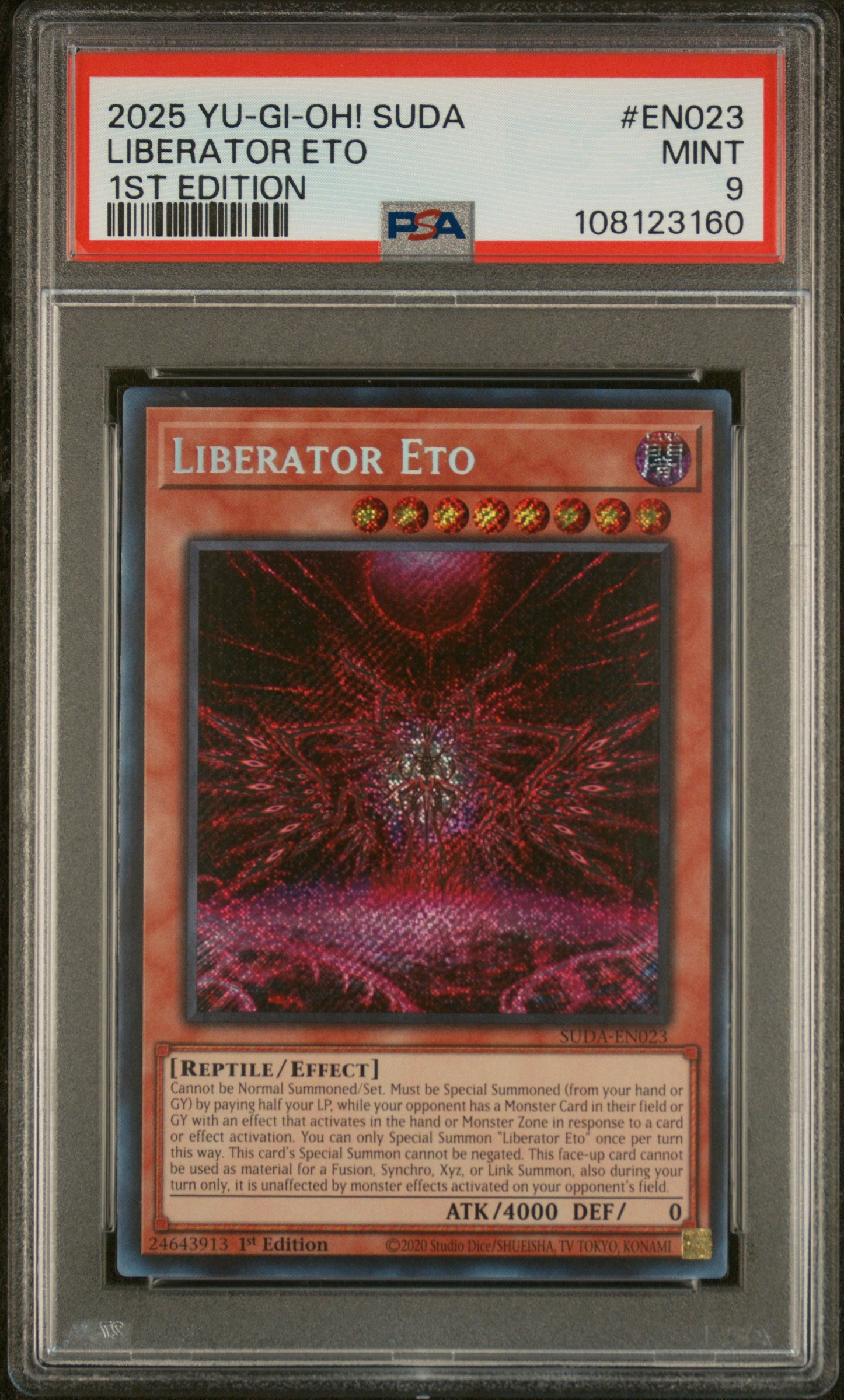 Yu-Gi-Oh! Suda-Supreme Darkness En023 Liberator Eto 1St Edition Card Psa 9 Mint Cert #108123160