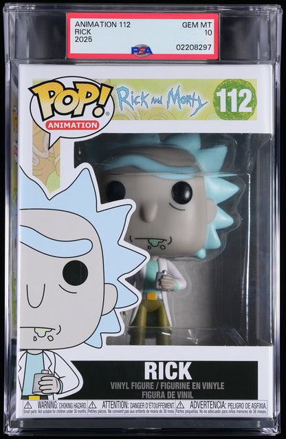 Funko Pop! PSA Graded Rick & Morty: Rick PSA Graded 10 GEM MINT Vinyl Figure #112 Cert #02208297