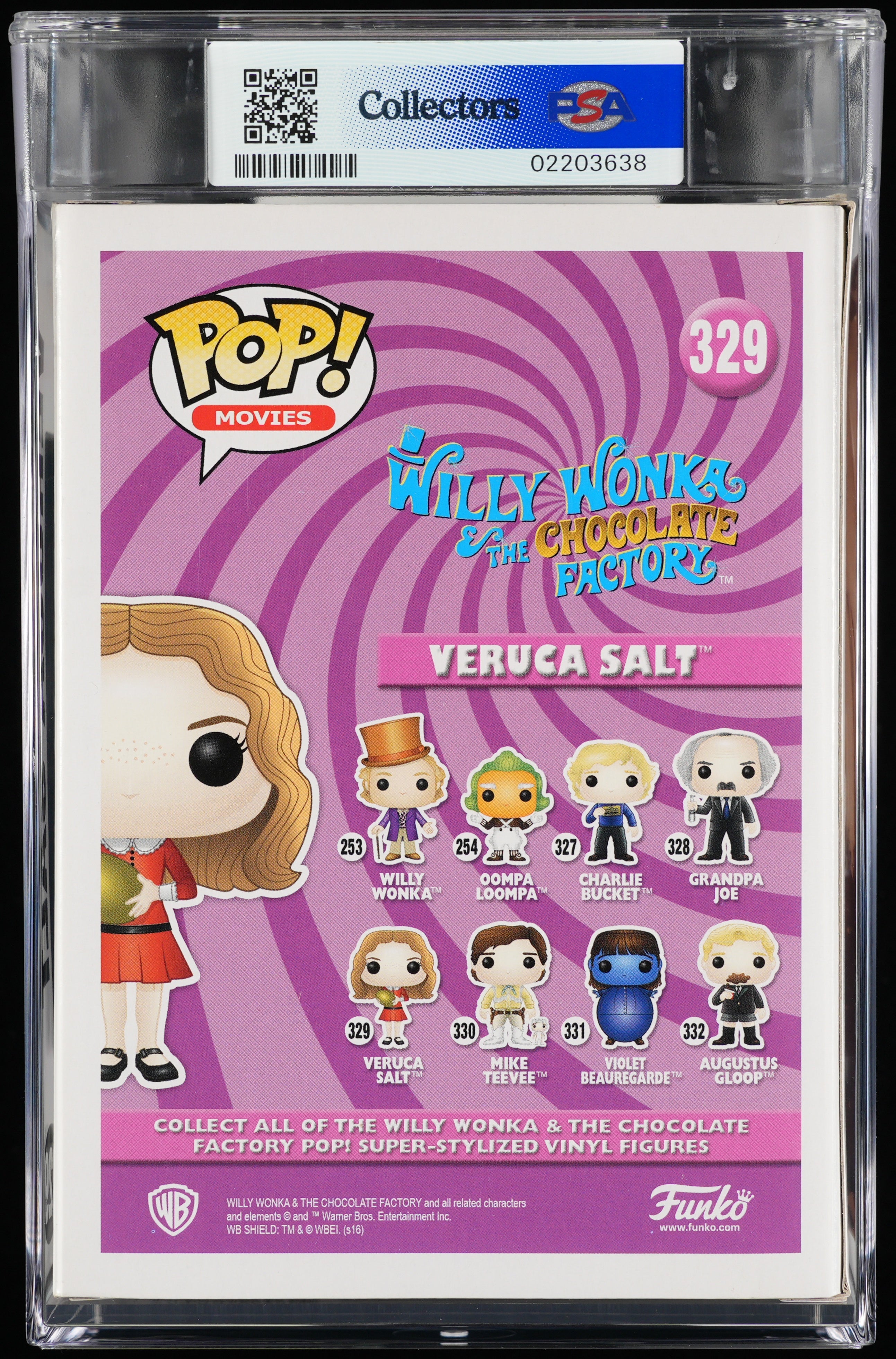 Funko Pop! PSA Graded Willy Wonka & the Chocolate Factory: Veruca Salt PSA Graded 8.5 NM-MT+ Vinyl Figure #329