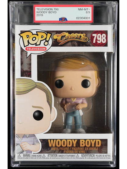 Funko Pop! Cheers: Woody Boyd PSA Graded Vinyl Figure #798 Cert #02304001