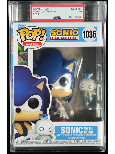 Funko Pop! Sonic the Hedgehog: Sonic with Chao PSA Graded Vinyl Figure #1036 Cert #02106908