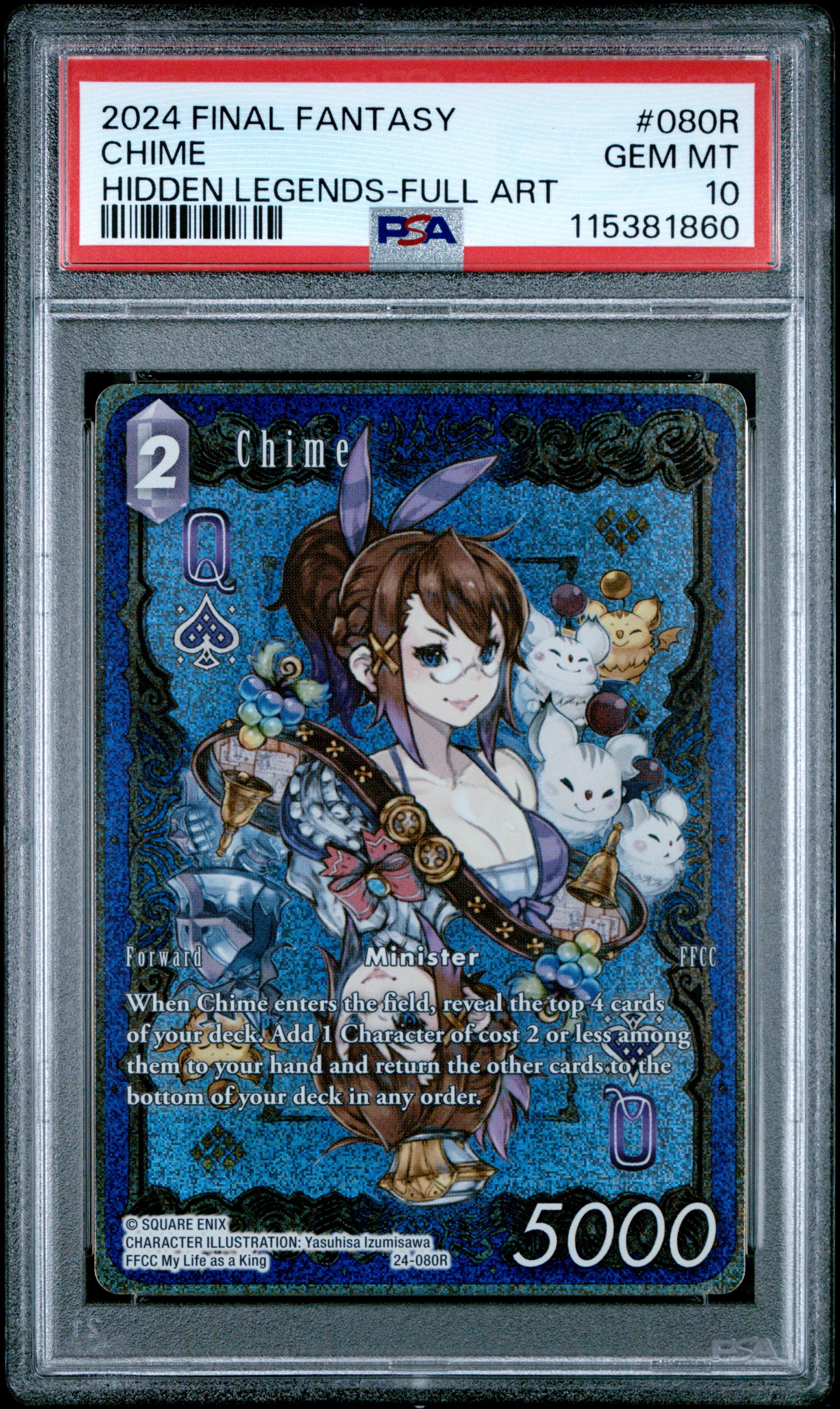Final Fantasy Hidden Legends 080R Chime Full Art PSA 10 GEM MINT Cert #115381860