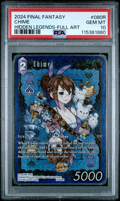 Final Fantasy Hidden Legends 080R Chime Full Art PSA 10 GEM MINT Cert #115381860