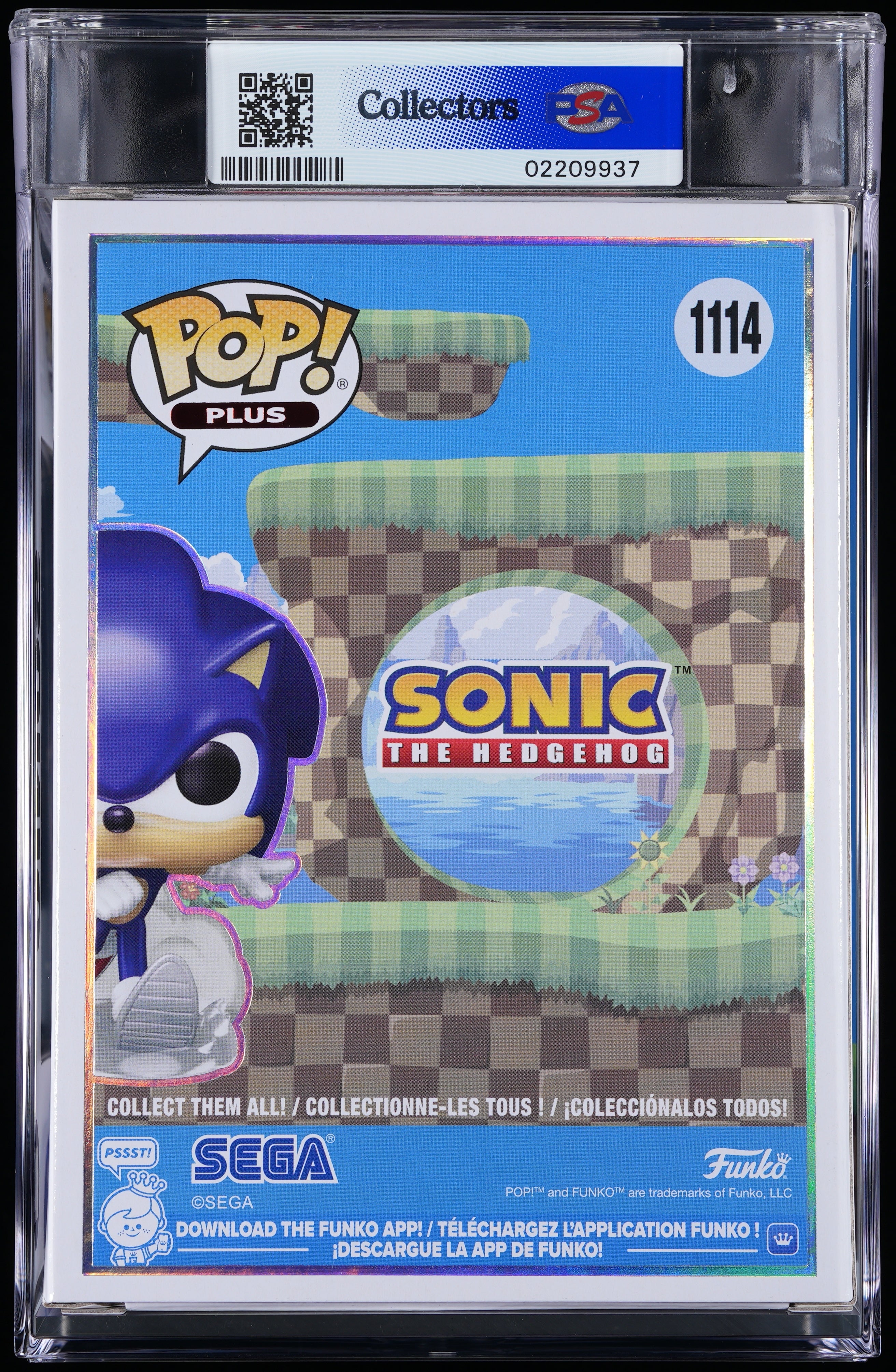 Funko Pop! PSA Graded Sonic the Hedgehog: Sonic PSA Graded 9 MINT Vinyl Figure #1114 Cert #02209937