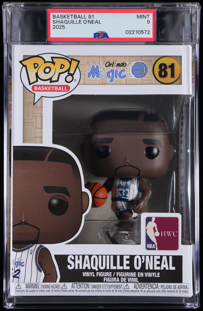 Funko Pop! PSA Graded NBA Orlando Magic: Shaquille O'Neal PSA Graded 9 MINT Vinyl Figure #81 Cert #02210572