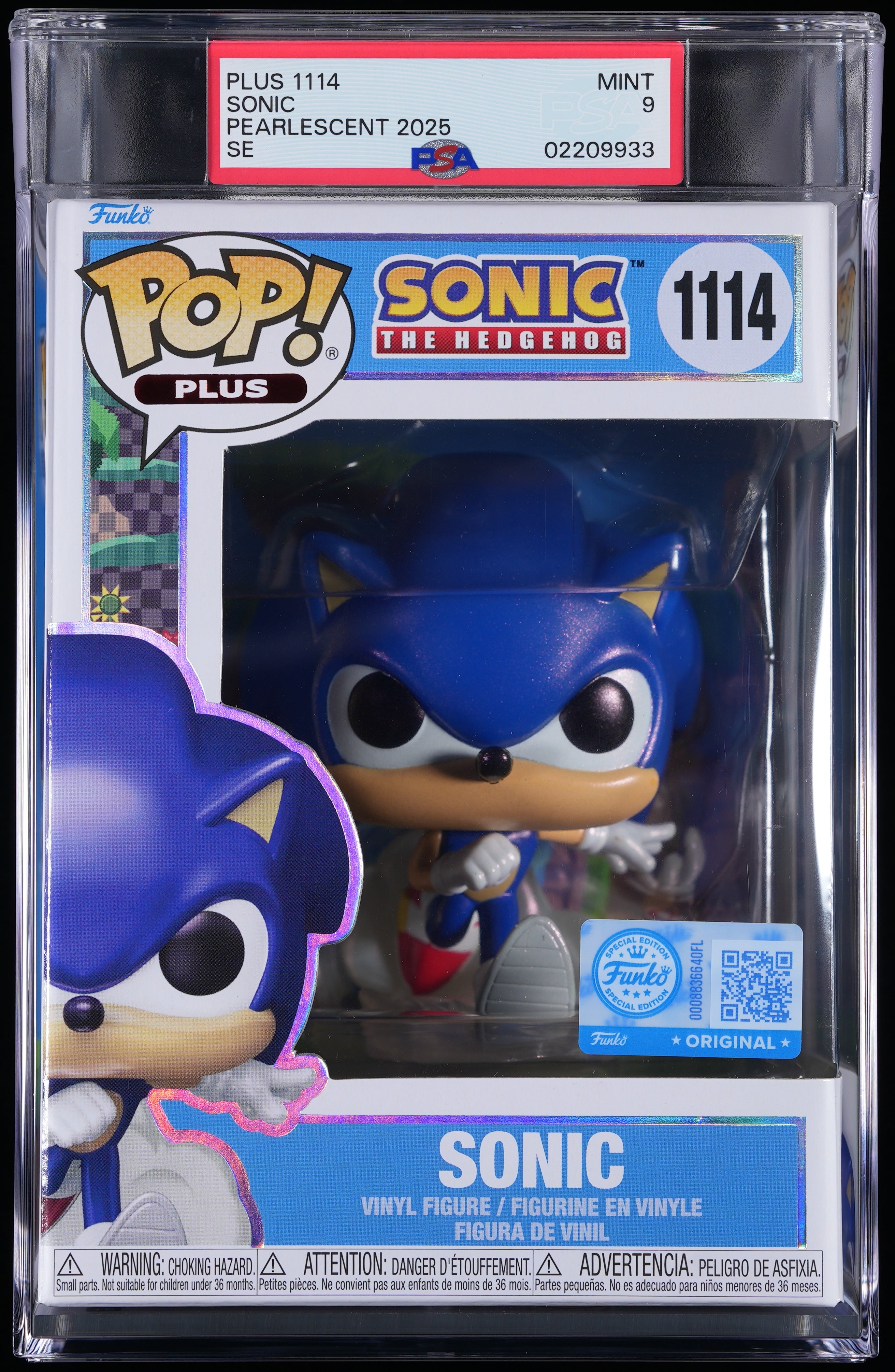 Funko Pop! PSA Graded Sonic the Hedgehog: Sonic PSA Graded 9 MINT Vinyl Figure #1114 Cert #02209933