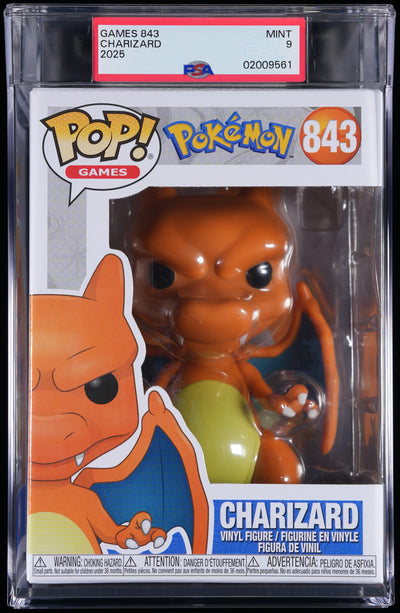 Funko Pop! PSA Graded Pokemon: Charizard PSA Graded 9 MINT Vinyl Figure #843 Cert #02009561