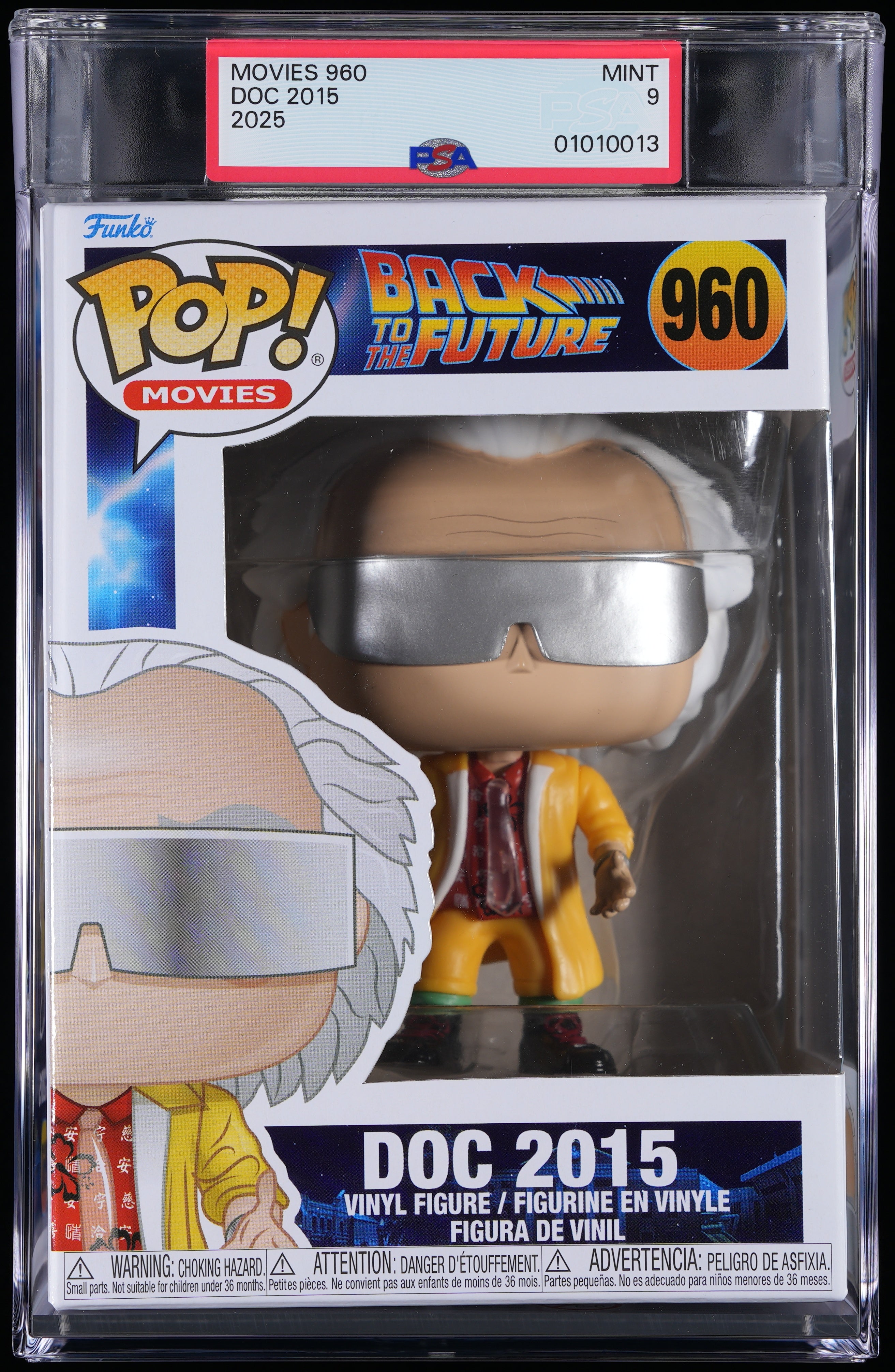 Funko Pop! PSA Graded Back to the Future: Doc 2015 PSA Graded 9 MINT Vinyl Figure #960 Cert #01010013