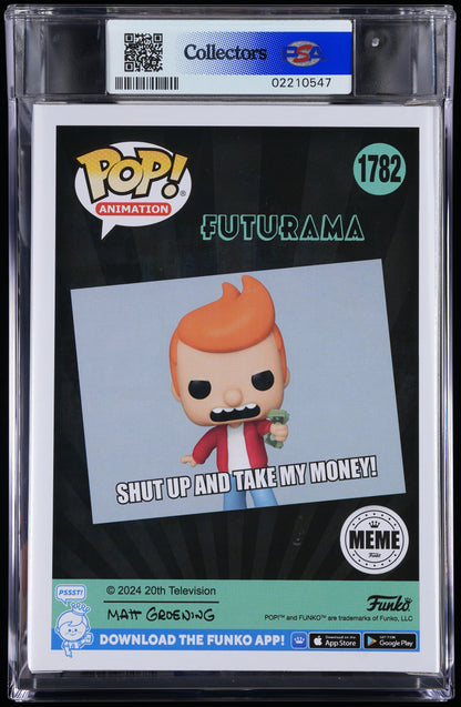 Funko Pop! PSA Graded Futurama: Philip J. Fry (EE) PSA Graded 9 MINT Vinyl Figure #1782 Cert #02210547