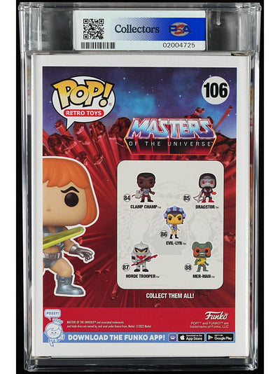 Funko Pop! Masters of the Universe: He-Man PSA Graded Vinyl Figure #106 Cert #02004725