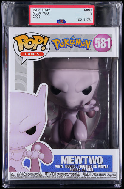 Funko Pop! PSA Graded Pokemon: Mewtwo PSA Graded 9 MINT Vinyl Figure #581 Cert #02111761