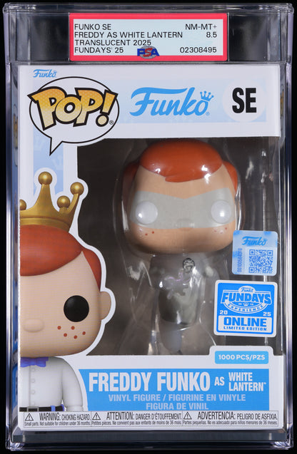 Funko Pop! PSA Graded DC Comics: Freddy as White Lantern Translucent (2025 Fundays) PSA Graded 8.5 NM-MT+ Vinyl Figure #SE Cert #02308495