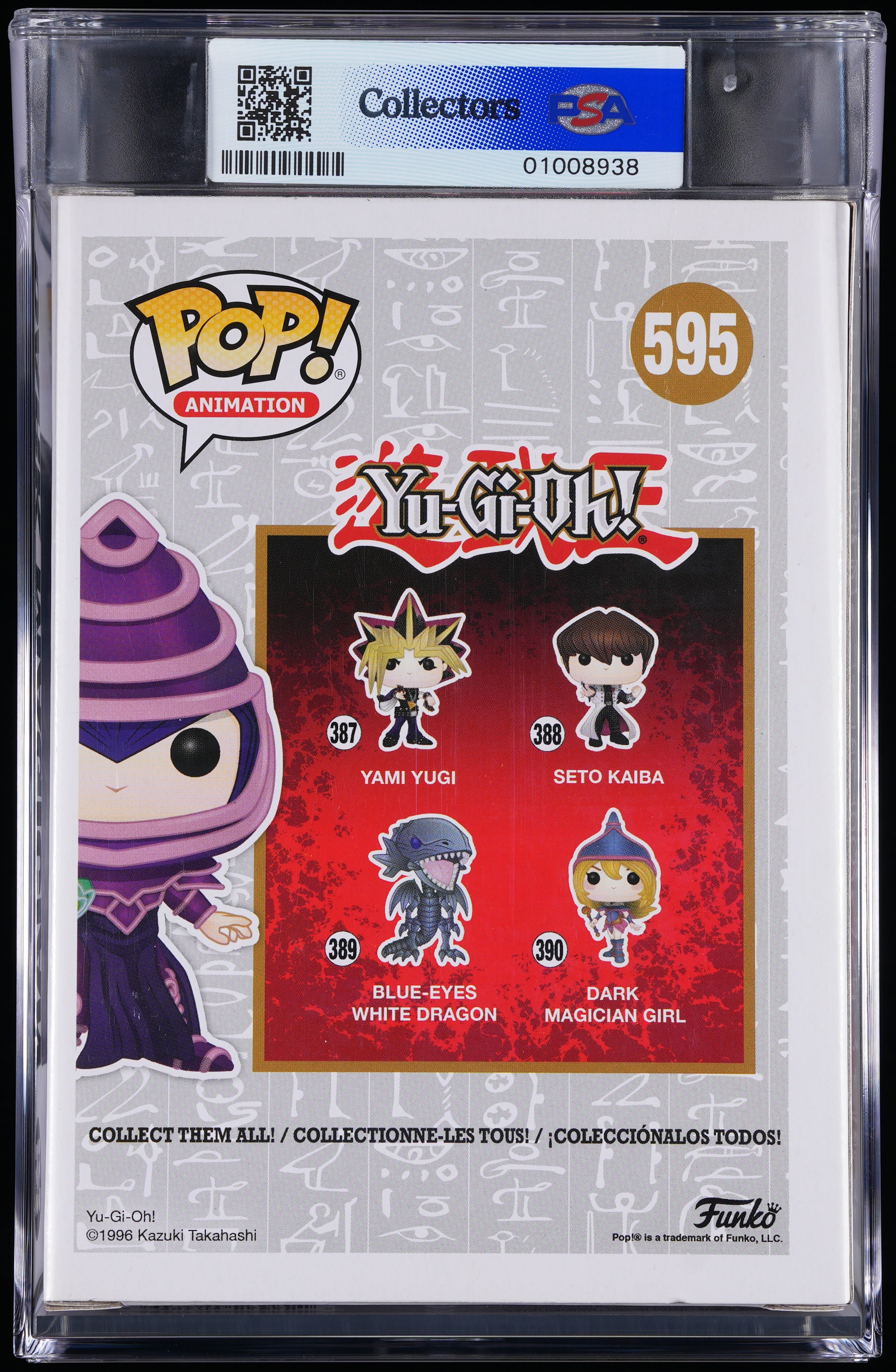 Funko Pop! PSA Graded Yu-Gi-Oh!: Dark Magician (Hot Topic) PSA Graded 8.5 NM-MT+ Vinyl Figure #595 Cert #01008938