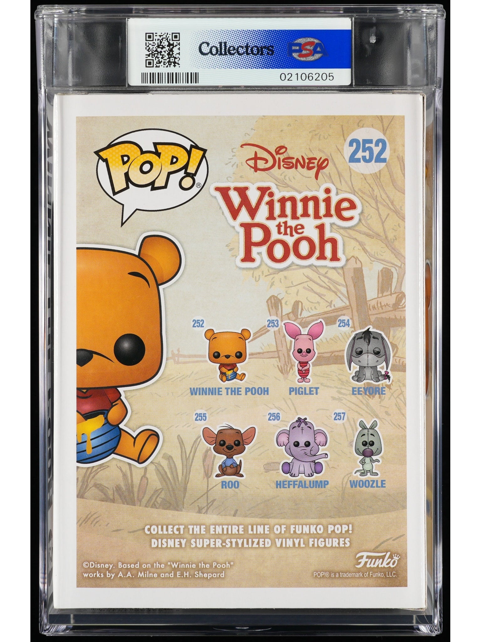 Funko Pop! Disney: Winnie the Pooh PSA Graded Vinyl Figure #252 Cert #02106205