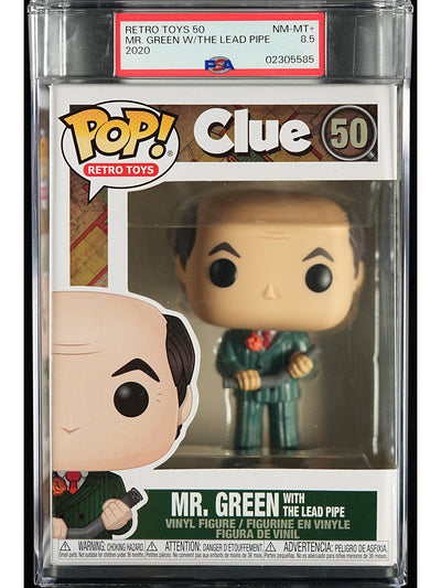 Funko Pop! Clue: Mr. Green w/the Lead Pipe PSA Graded Vinyl Figure #50 Cert #02305585