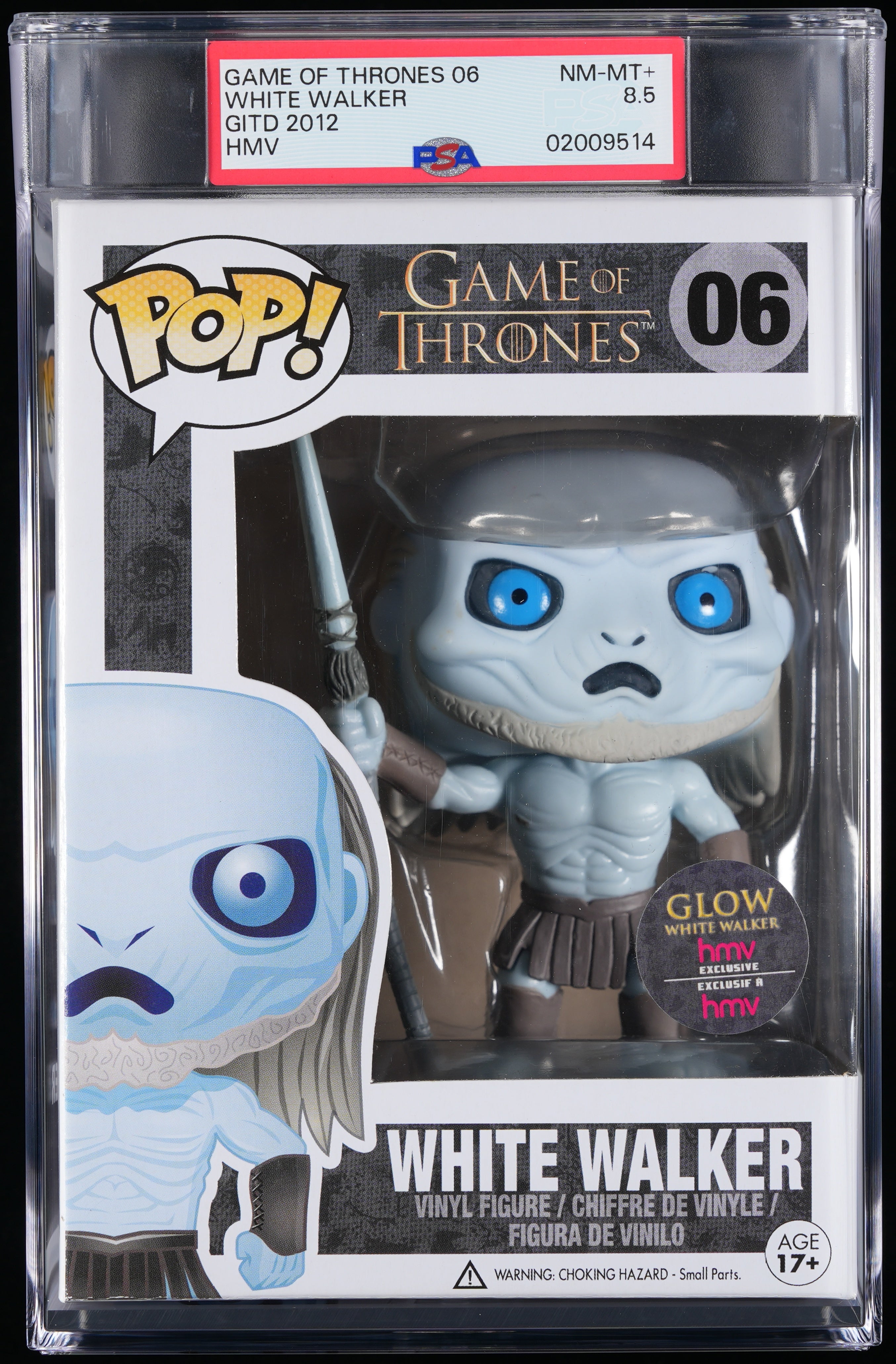 Funko Pop! PSA Graded Game of Thrones: White Walker PSA Graded 8.5 NM-MT+ Vinyl Figure #06 Cert #02009514