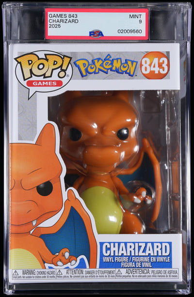 Funko Pop! PSA Graded Pokemon: Charizard PSA Graded 9 MINT Vinyl Figure #843 Cert #02009560