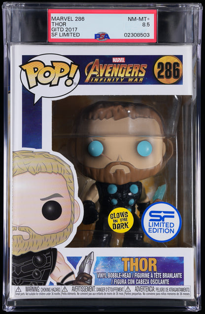 Funko Pop! PSA Graded Marvel: Thor GITD (SF Limited Edition) PSA Graded 8.5 NM-MT+ Vinyl Figure #286 Cert #02308503
