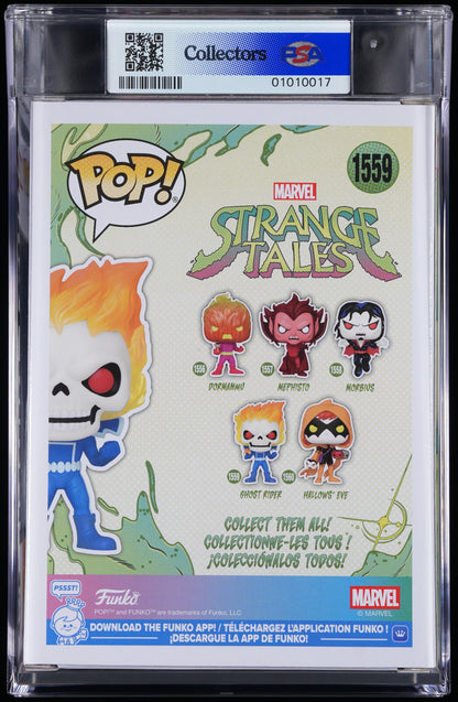 Funko Pop! PSA Graded Marvel Strange Tales: Ghost Rider (GITD Special Edition) PSA Graded 10 GEM MINT Vinyl Figure #1559 Cert #01010017