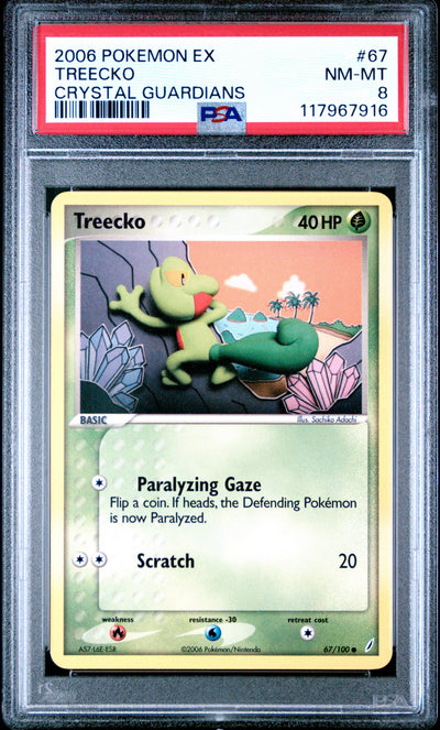 Pokemon Ex Crystal Guardians 67 Treecko PSA 8 NM-MT Cert #117967916