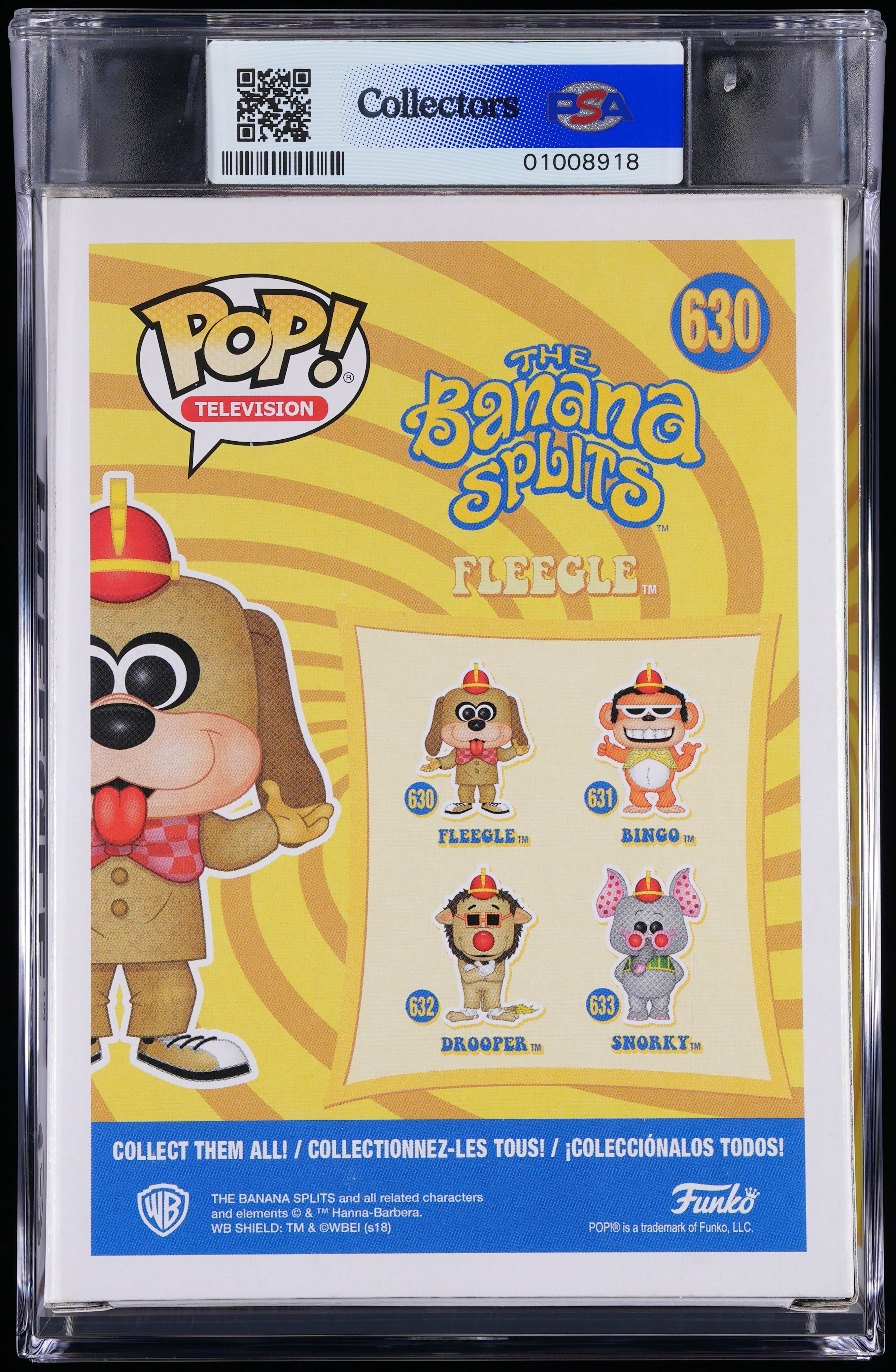 Funko Pop! PSA Graded The Banana Splits: Fleegle (2018 Summer Convention) PSA Graded 9 MINT Vinyl Figure #630 Cert #01008918