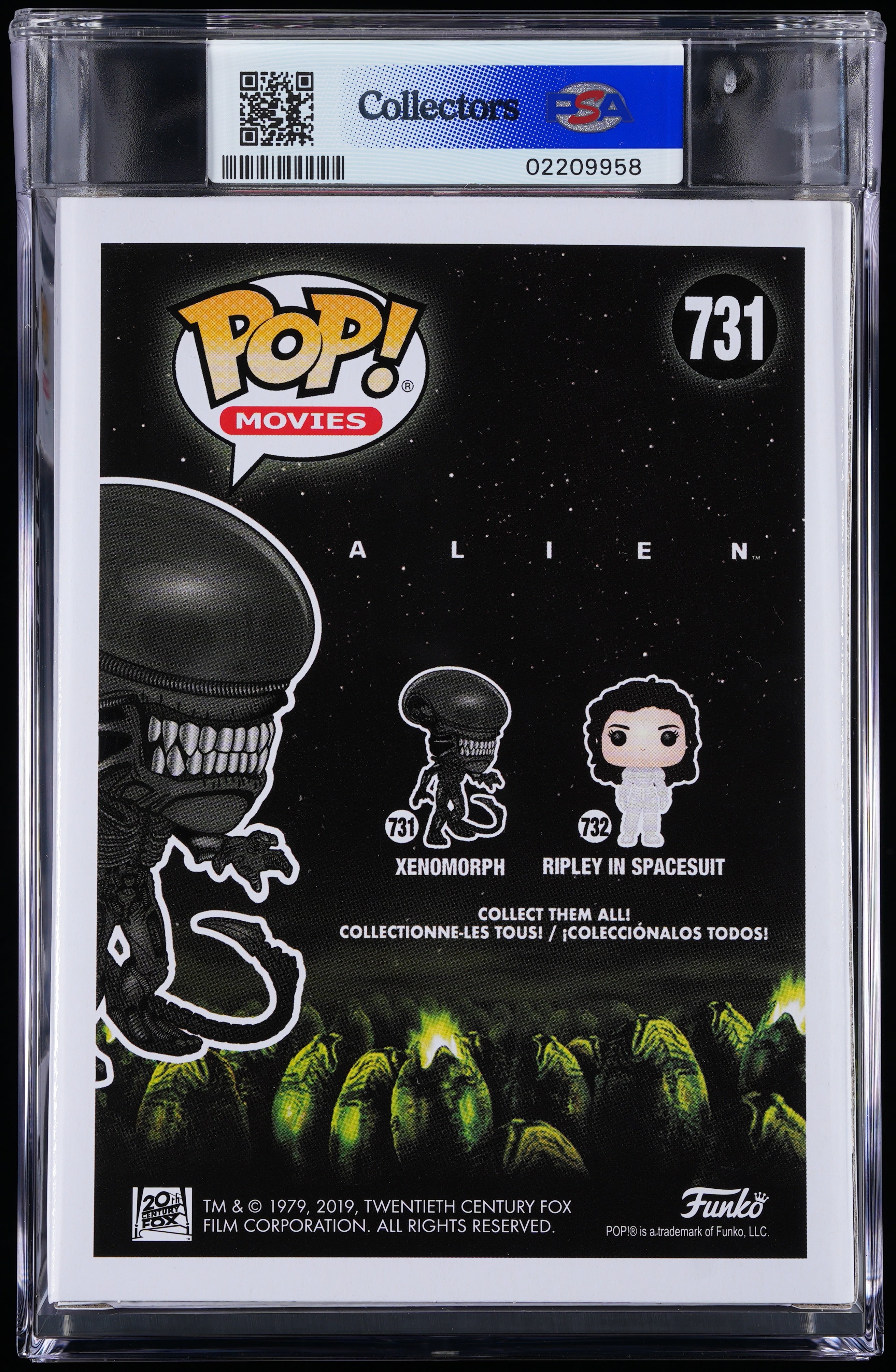 Funko Pop! PSA Graded Alien: Xenomorph PSA Graded 9 MINT Vinyl Figure #731 Cert #02209958