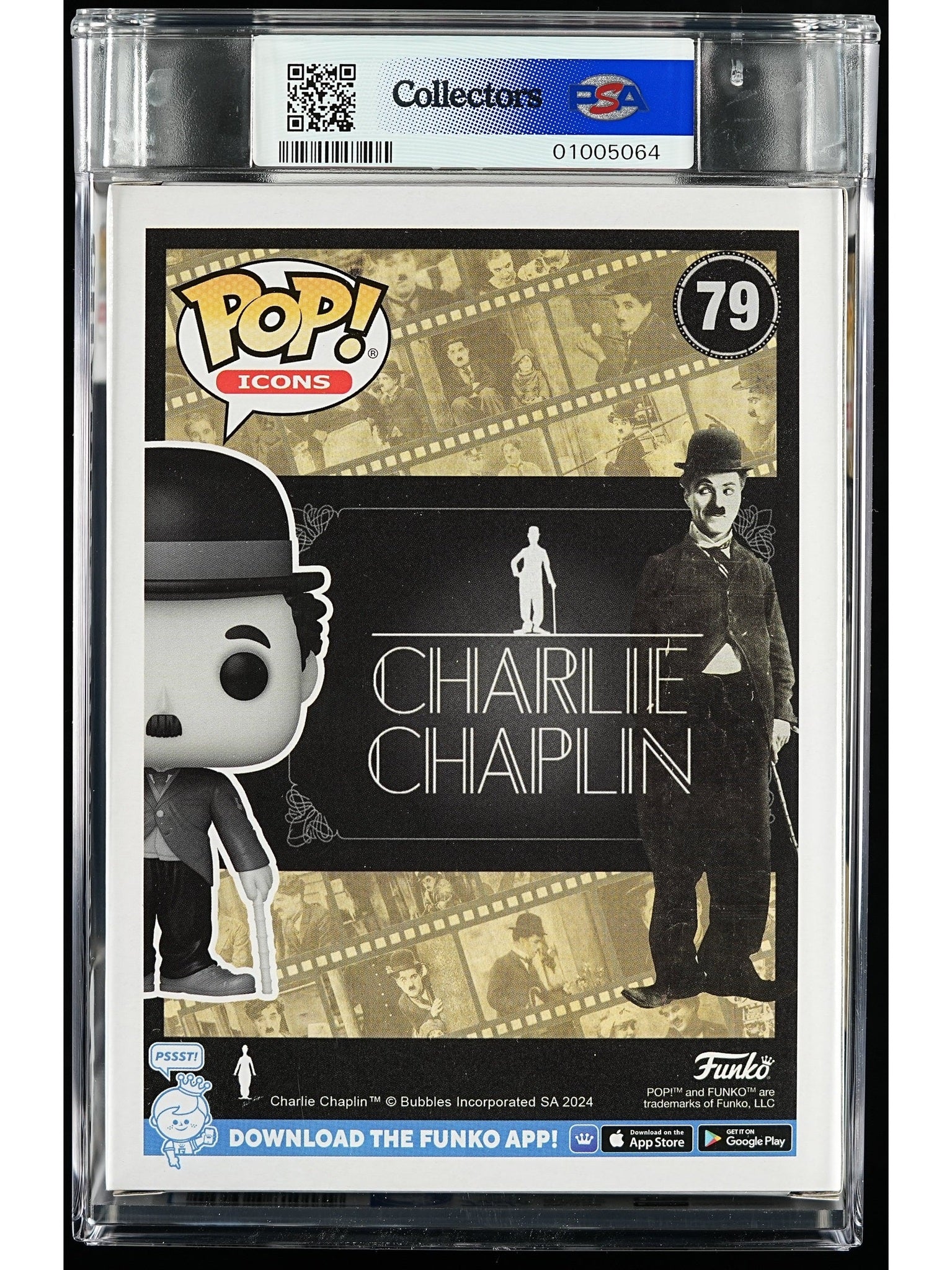 Funko Pop! Charlie Chaplin: Charlie Chaplin PSA Graded Vinyl Figure #79 Cert #01005064