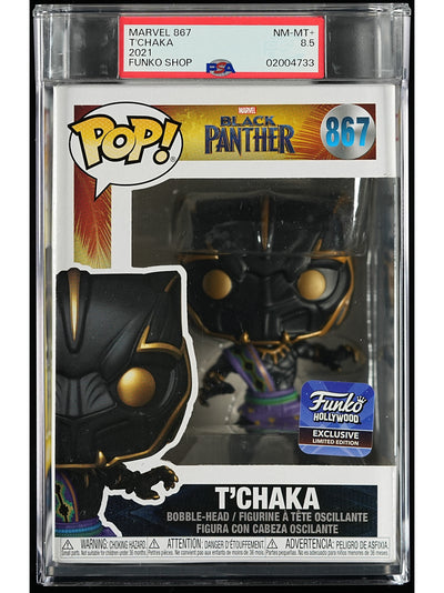 Funko Pop! Marvel: T'Chaka PSA Graded Vinyl Figure #867 Cert #02004733