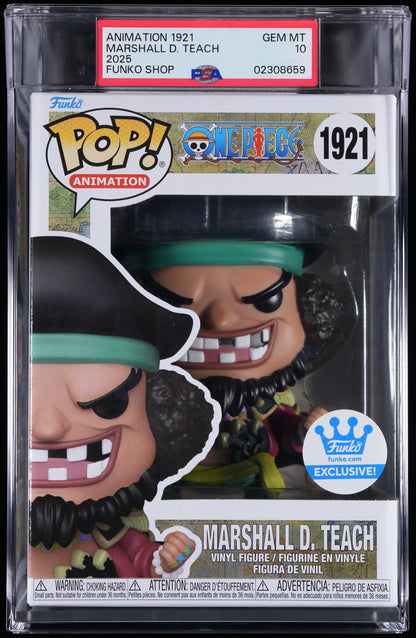 Funko Pop! PSA Graded One Piece: Marshall D. Teach (Funko Shop) PSA Graded 10 GEM MINT Vinyl Figure #1921 Cert #02308659