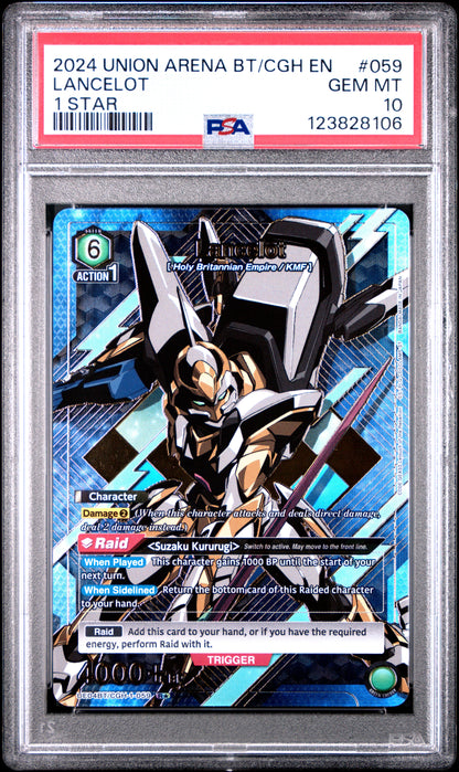 Union Arena Ue04Bt/Cgh Code Geass 059 Lancelot 1 Star PSA 10 GEM MINT Cert #123828106