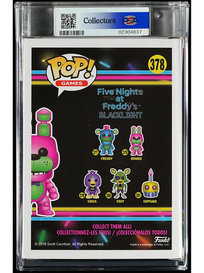 Funko Pop! Five Nights at Freddy's: Blacklight Bonnie PSA Graded Vinyl Figure #378 Cert #02304837