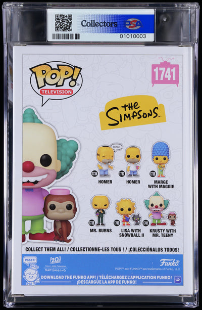 Funko Pop! PSA Graded The Simpsons: Krusty with Mr. Teeny PSA Graded 9 MINT Vinyl Figure #1741 Cert #01010003