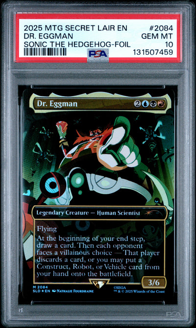 Magic The Gathering Secret Lair Drop 2084 Dr. Eggman Sonic: Friends & Foes Foil PSA 10 GEM MINT Cert #131507459