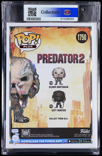 Funko Pop! PSA Graded Predator 2: Elder Greyback PSA Graded 10 GEM MINT Vinyl Figure #1750 Cert #01008099