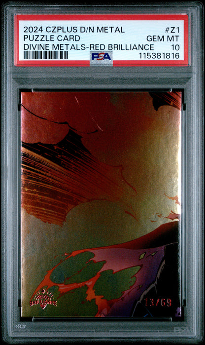Cryptozoic Czplus Dark Nights: Metal Divine Metals Puzzle Z1 Puzzle Card Red Brilliance PSA 10 GEM MINT Cert #115381816