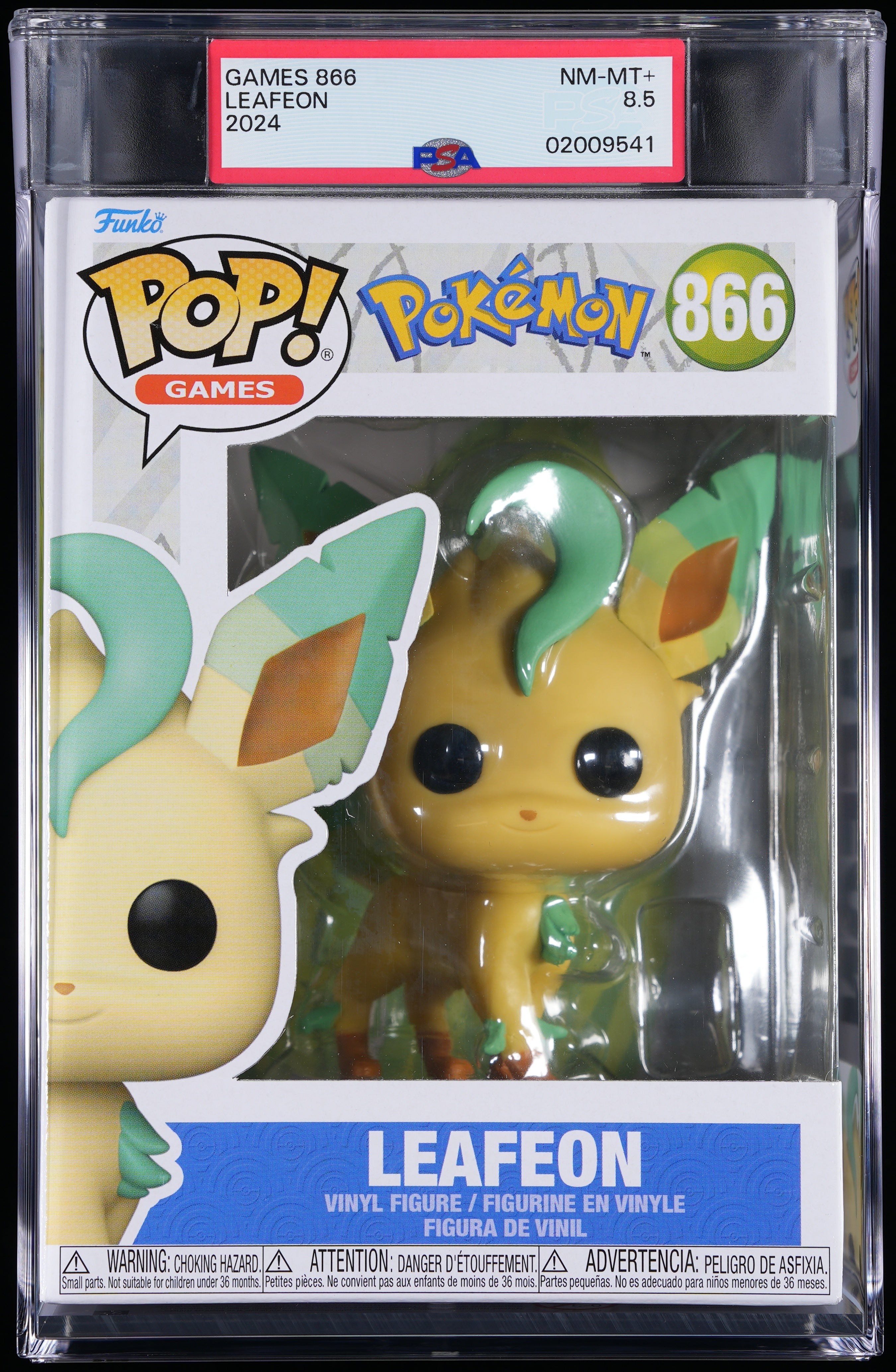 Funko Pop! PSA Graded Pokemon: Leafeon PSA Graded 8.5 NM-MT+ Vinyl Figure #866 Cert #02009541