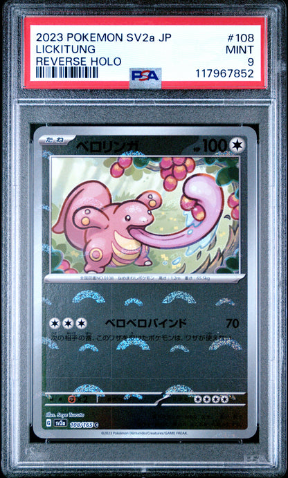 Pokemon Japanese Sv2A Pokemon 151 108 Lickitung Reverse Holo PSA 9 MINT Cert #117967852