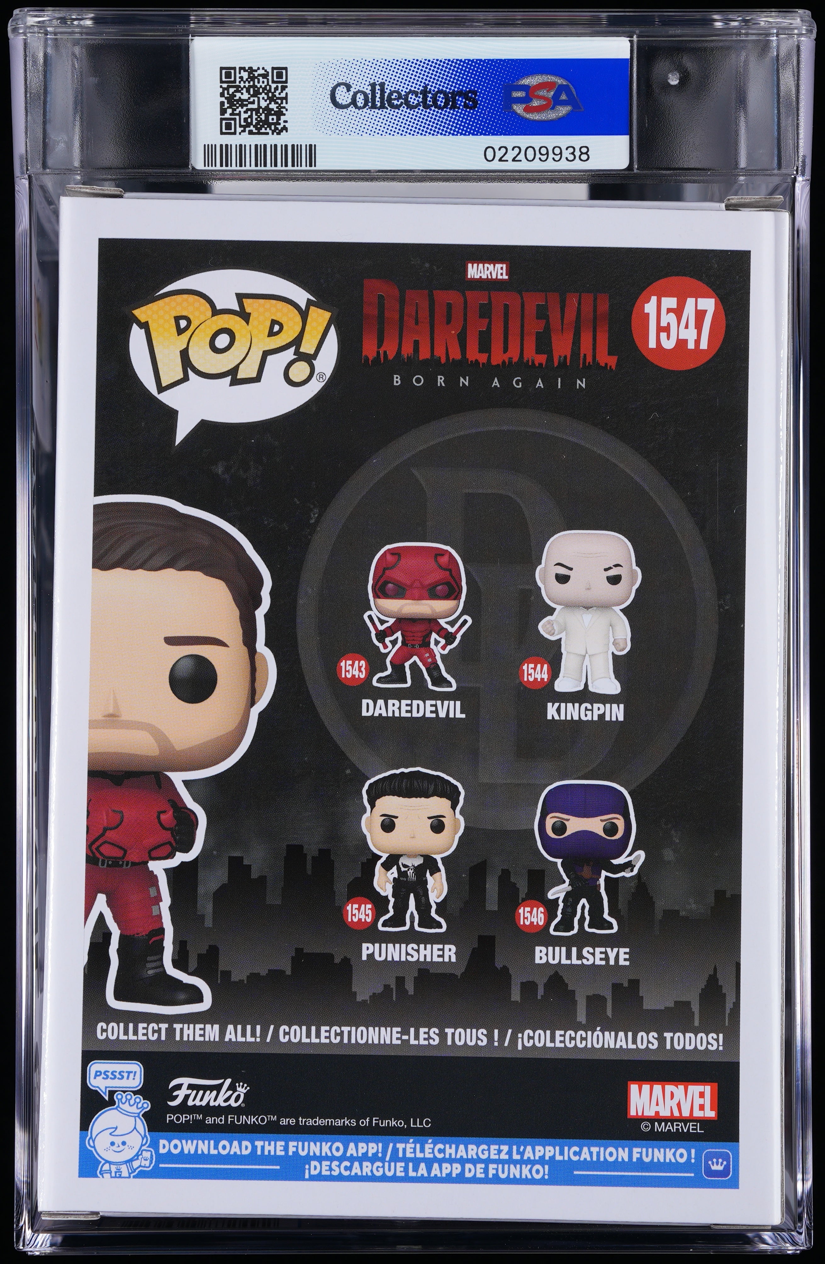 Funko Pop! PSA Graded Daredevil Born Again: Daredevil PSA Graded 9 MINT Vinyl Figure #1547 Cert #02209938