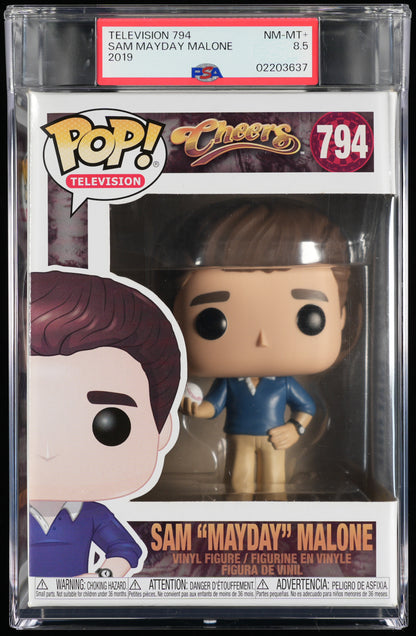 Funko Pop! PSA Graded Cheers: Sam Mayday Malone PSA Graded 8.5 NM-MT+ Vinyl Figure #794