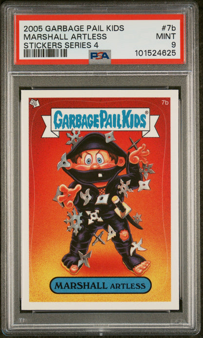Garbage Pail Kids Stickers Series 4 7B Marshall Artless PSA 9 MINT Cert #101524625