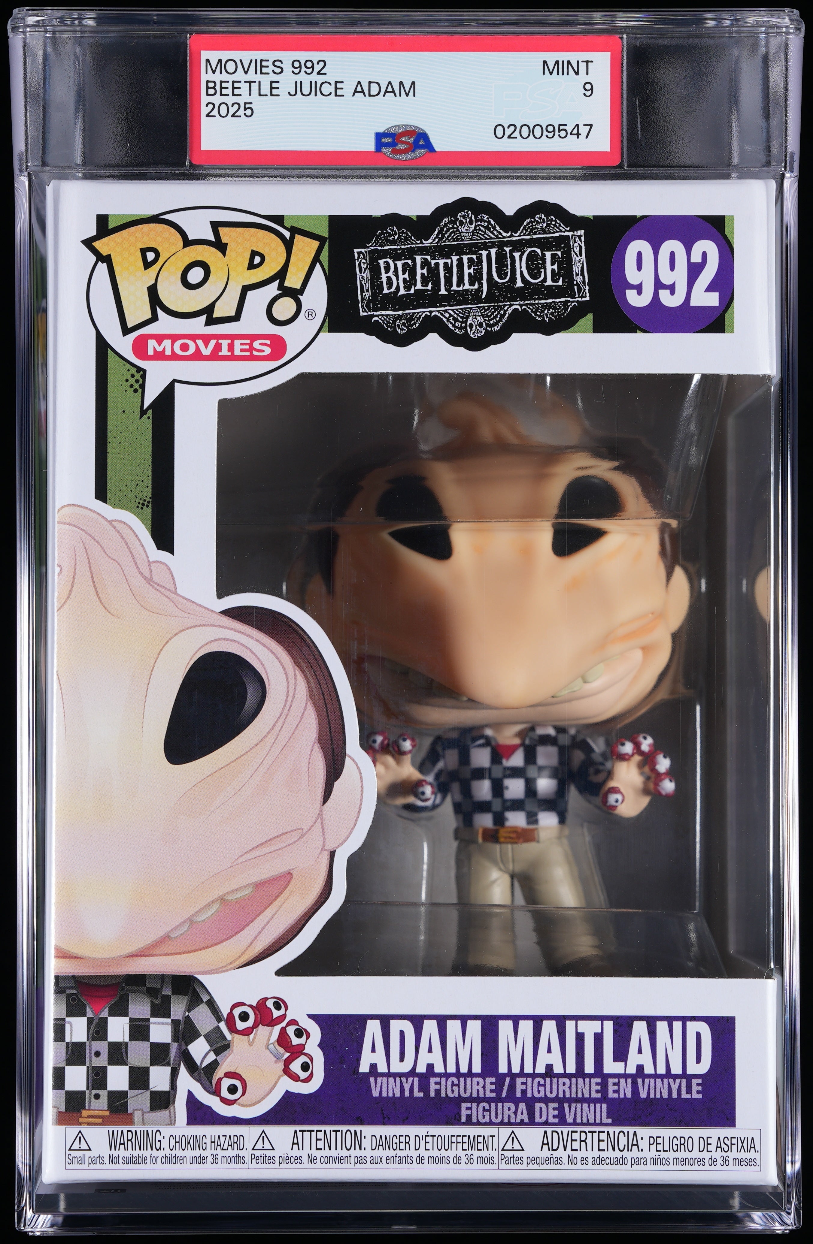Funko Pop! PSA Graded Beetlejuice: Adam Maitland PSA Graded 9 MINT Vinyl Figure #992 Cert #02009547