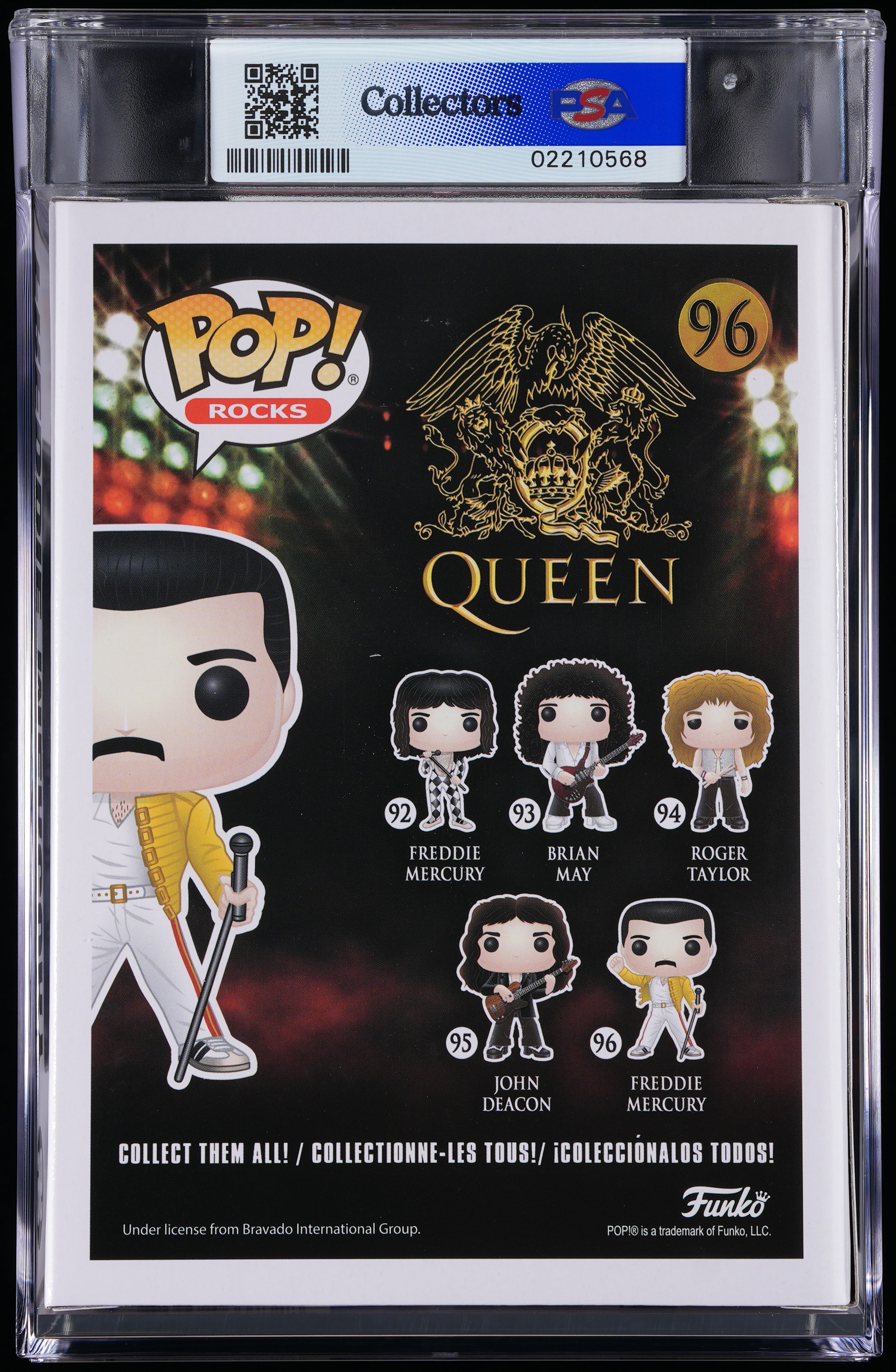 Funko Pop! PSA Graded Queen: Freddie Mercury PSA Graded 9 MINT Vinyl Figure #96 Cert #02210568