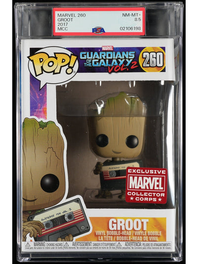 Funko Pop! Marvel Guardians of the Galaxy: Groot PSA Graded Vinyl Figure #260 Cert #02106198